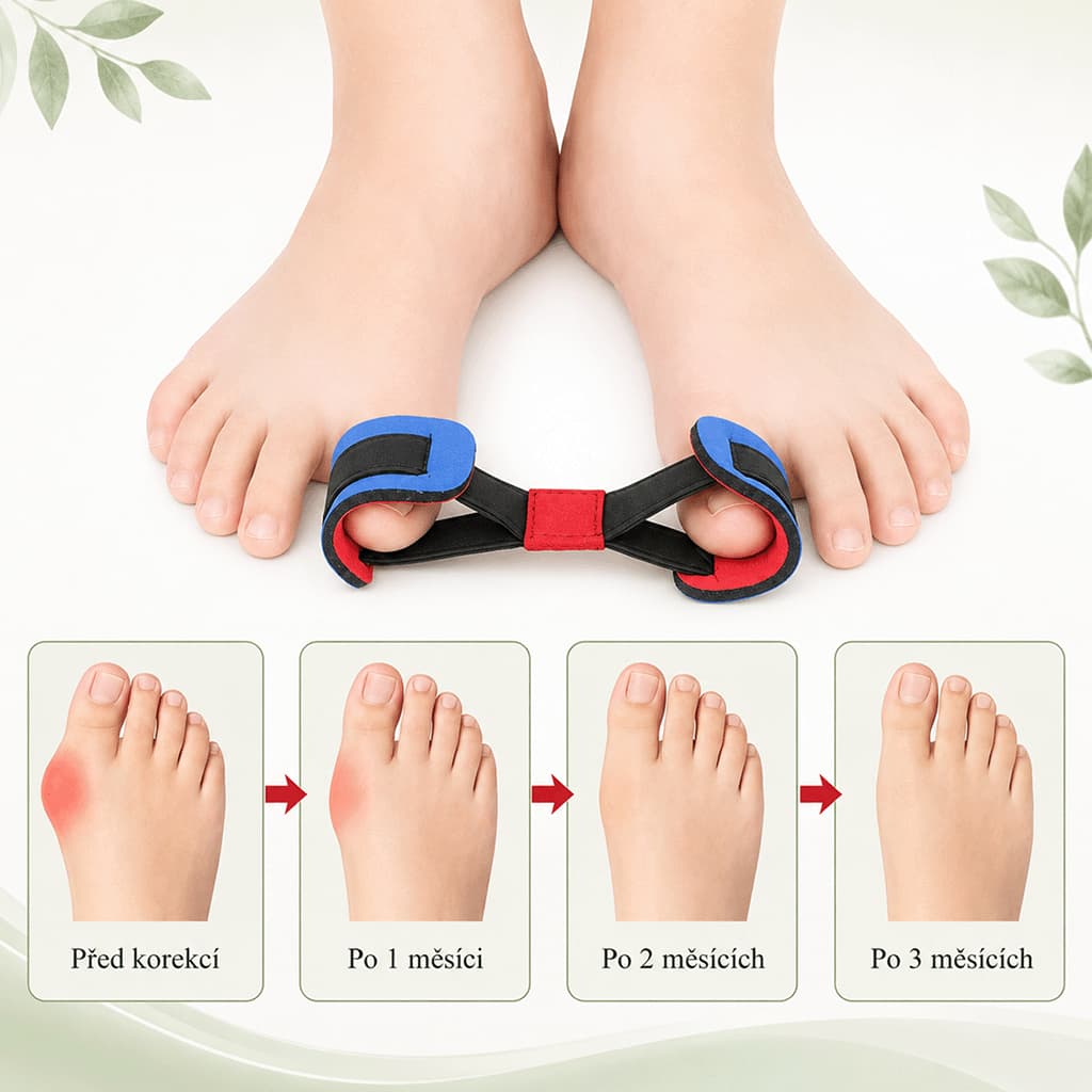 Cvičební pomůcka na hallux valgus – elastický expandér pro aktivní posílení svalů chodidla